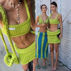 Hope Macaulay colossal knit bra in green size small NEW! New without tags!